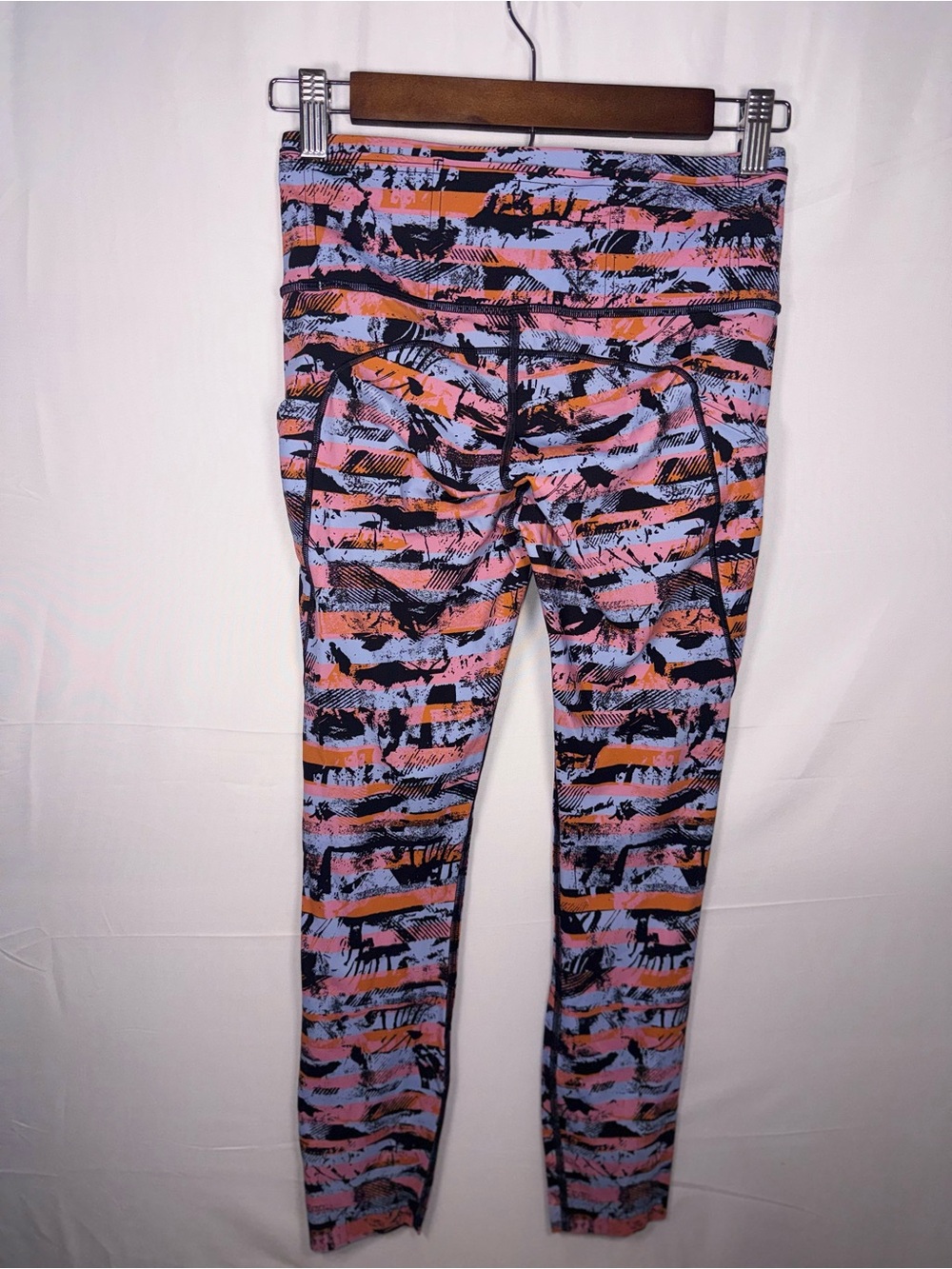 Lululemon Women Vibrant Striped Multi Color Abstact Print Leggings Size 6 - Picture 4 of 14